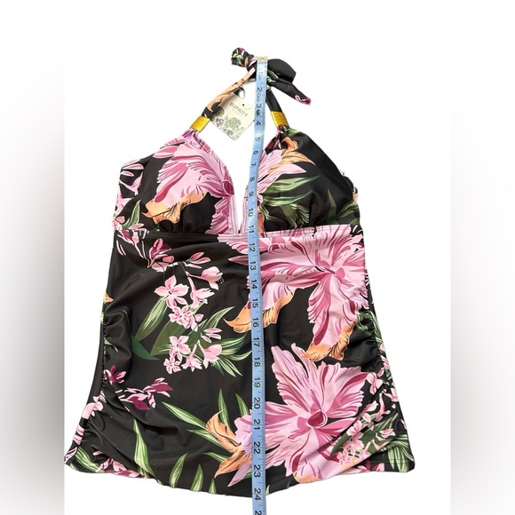 B2PRITY women’s floral halter style modest tankini top size large NWT - Picture 7 of 10